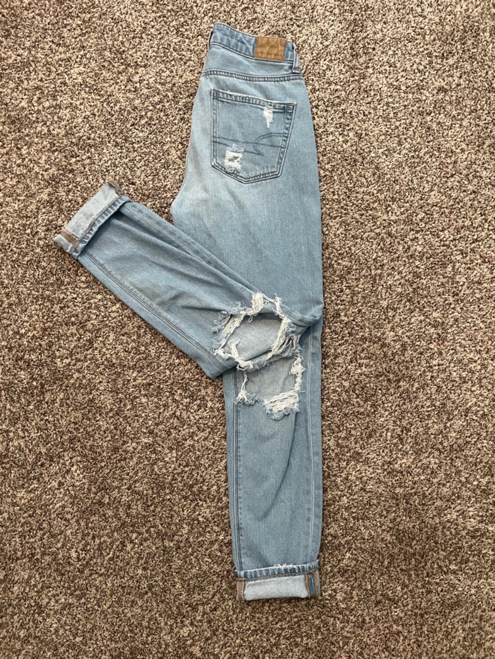 American Eagle Outfitters Light Blue Distressed Boyfriend Jeans